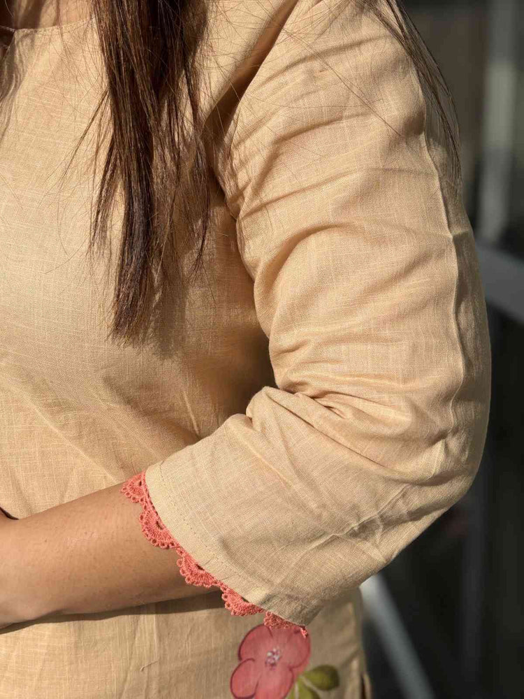 premium-slub-cotton-hand-brush-paint-straight-fit-suit-set-with-mul-cotton-lining-paired-with-cotton-kota-doria-dupatta-sand-colour-3