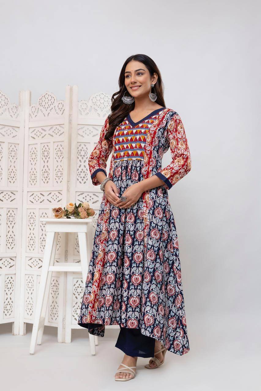 printed-pure-cotton-anarkali-pant-set-blue-1