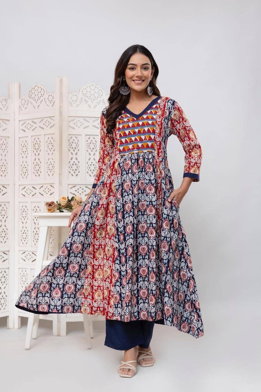 printed-pure-cotton-anarkali-pant-set-blue-2