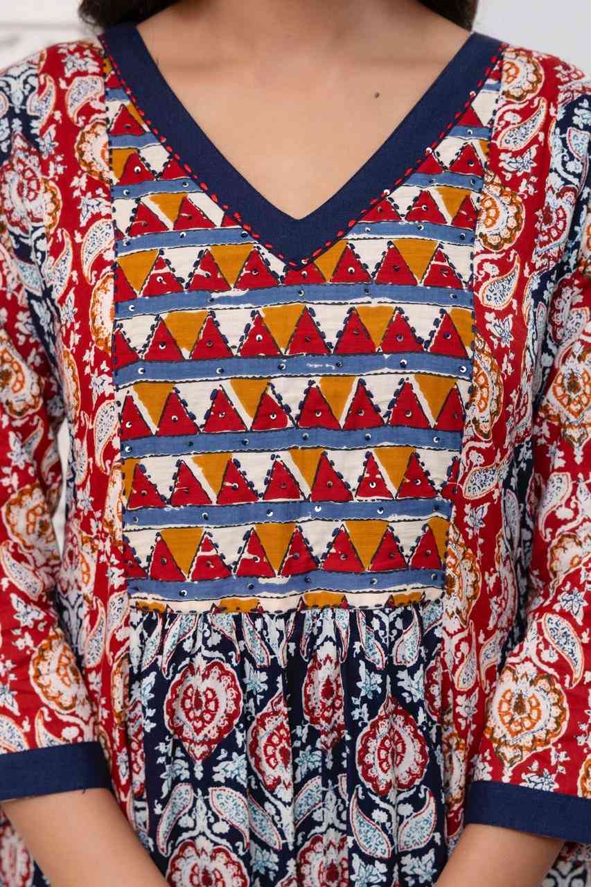 printed-pure-cotton-anarkali-pant-set-blue-4