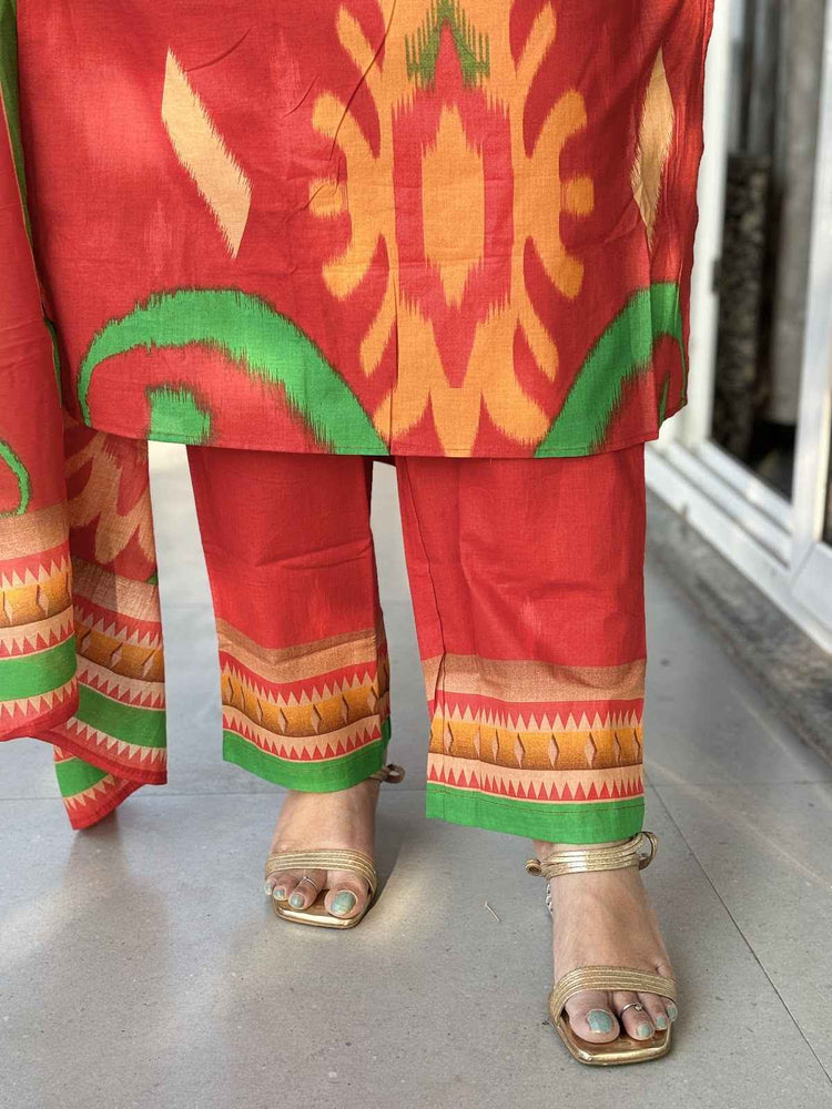 pur-cotton-ikkat-print-straight-fit-suit-set-paired-with-stole-width-dupatta-rust-5