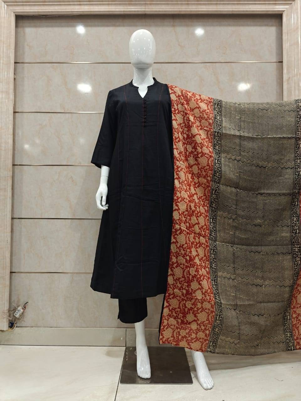 pura-cotton-a-line-suit-set-with-ahrakh-print-cotton-dupatta-black-1