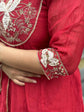 pure-bananas-mul-chanderi-hand-embroidered-a-line-suit-set-red-3