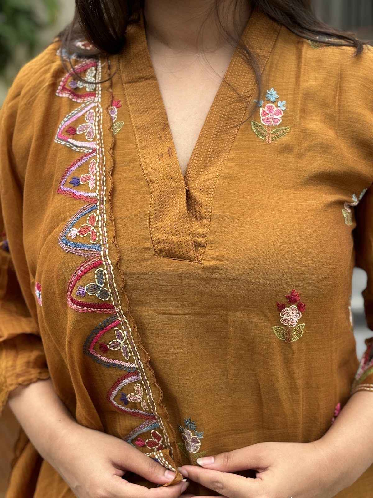 pure-bananas-mul-chanderi-katha-work-a-line-suit-set-paired-with-mul-chanderi-hand-embroidered-dupatta-mustard-2