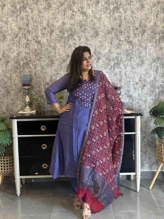pure-bananas-mul-chanderi-mirror-work-hand-embroidered-a-line-suit-set-paired-with-patola-print-pure-mul-chanderi-dupatta-violet-1
