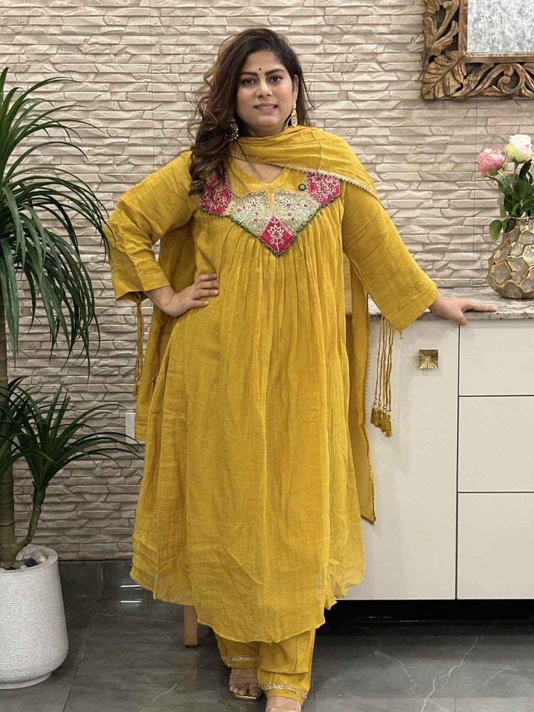 pure-banaras-hand-embroidered-mul-chanderi-a-line-suit-set-with-mul-cotton-lining-yellow-2