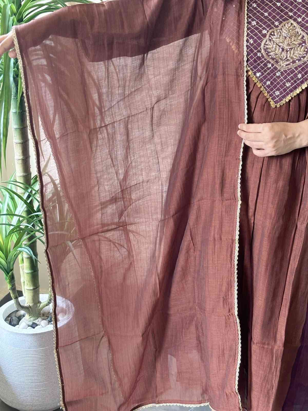 pure-banaras-mul-chanderi-hand-embroidered-a-line-suit-set-with-mul-cotton-lining-paired-with-mul-chanderi-dupatta-brown-5