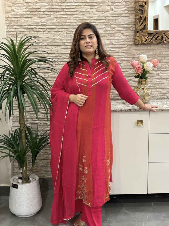 pure-banaras-mul-chanderi-hand-embroidered-block-pattern-a-line-suit-set-rani-1