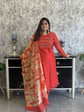pure-banaras-mul-chanderi-hand-embroidered-mirror-work-a-line-suit-set-paired-with-mul-chanderi-digital-print-dupatta-orangish-red-1