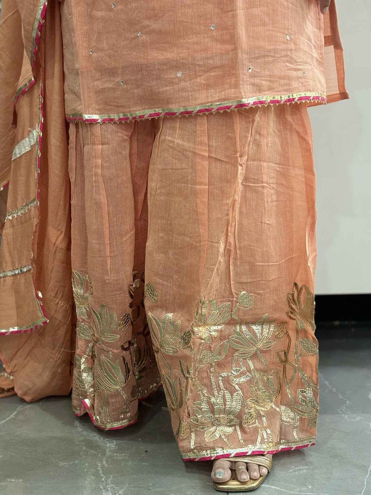 pure-banaras-mul-chanderi-hand-embroidered-sharara-suit-set-with-mul-cotton-lining-peach-4