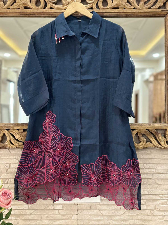 pure-banaras-mul-chanderi-with-embroidery-scalloping-at-front-back-with-mul-cotton-lining-navy-blue-1