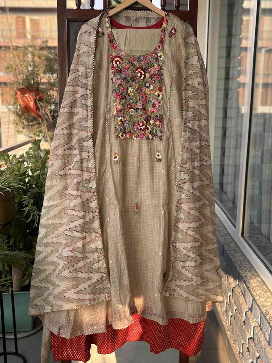 pure-chanderi-hand-embroidered-a-line-double-layer-suit-set-paired-with-chanderi-jamdani-katha-work-dupatta-beige-1