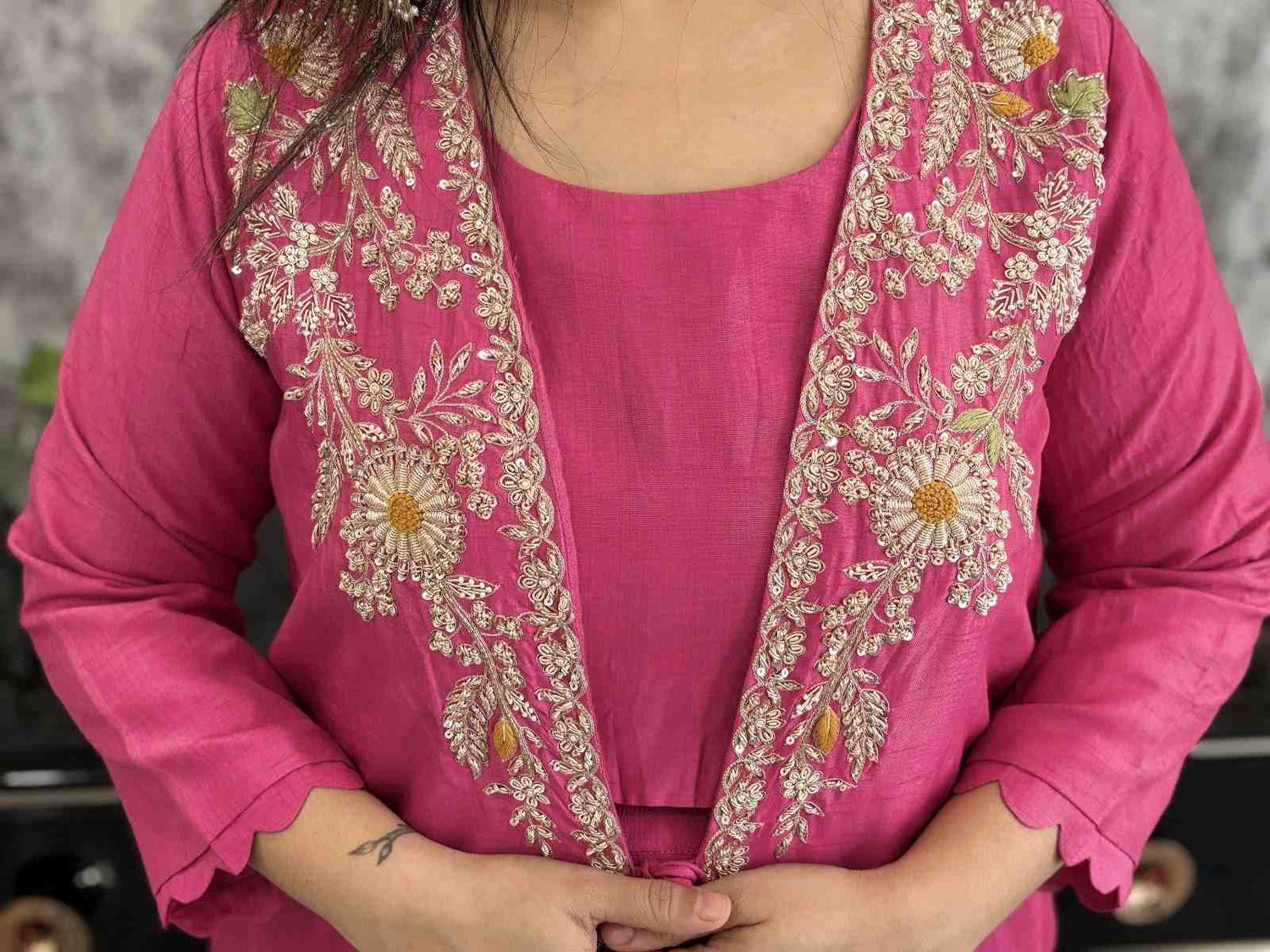 pure-chinnon-skirt-with-kane-paired-with-padded-dola-silk-blouse-dola-silk-hand-embroidered-jacket-2