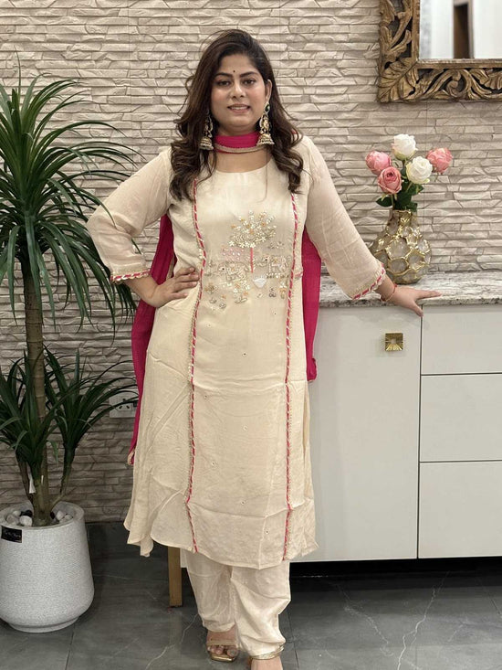 pure-chinon-hand-embroidered-a-line-suit-set-with-mul-cotton-lining-paired-with-chiffon-gota-work-dupatta-ivory-1