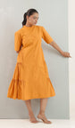 pure-cotton-a-line-dress-with-side-gathers-orange-2