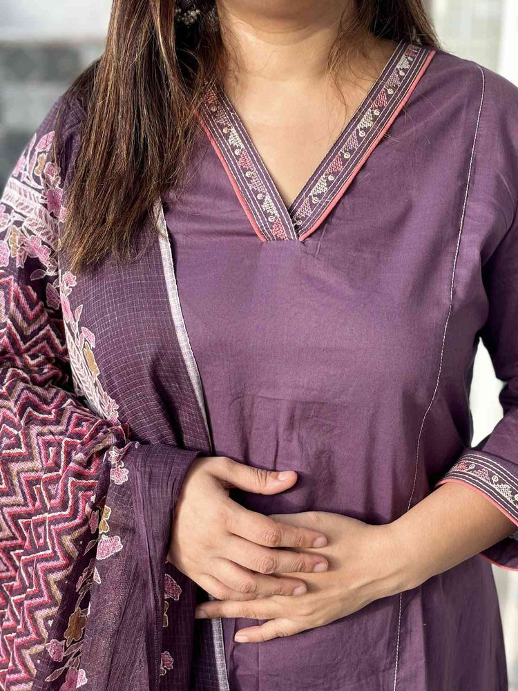 pure-cotton-a-line-embroidered-suit-set-paired-with-printed-kota-doria-dupatta-purple-2