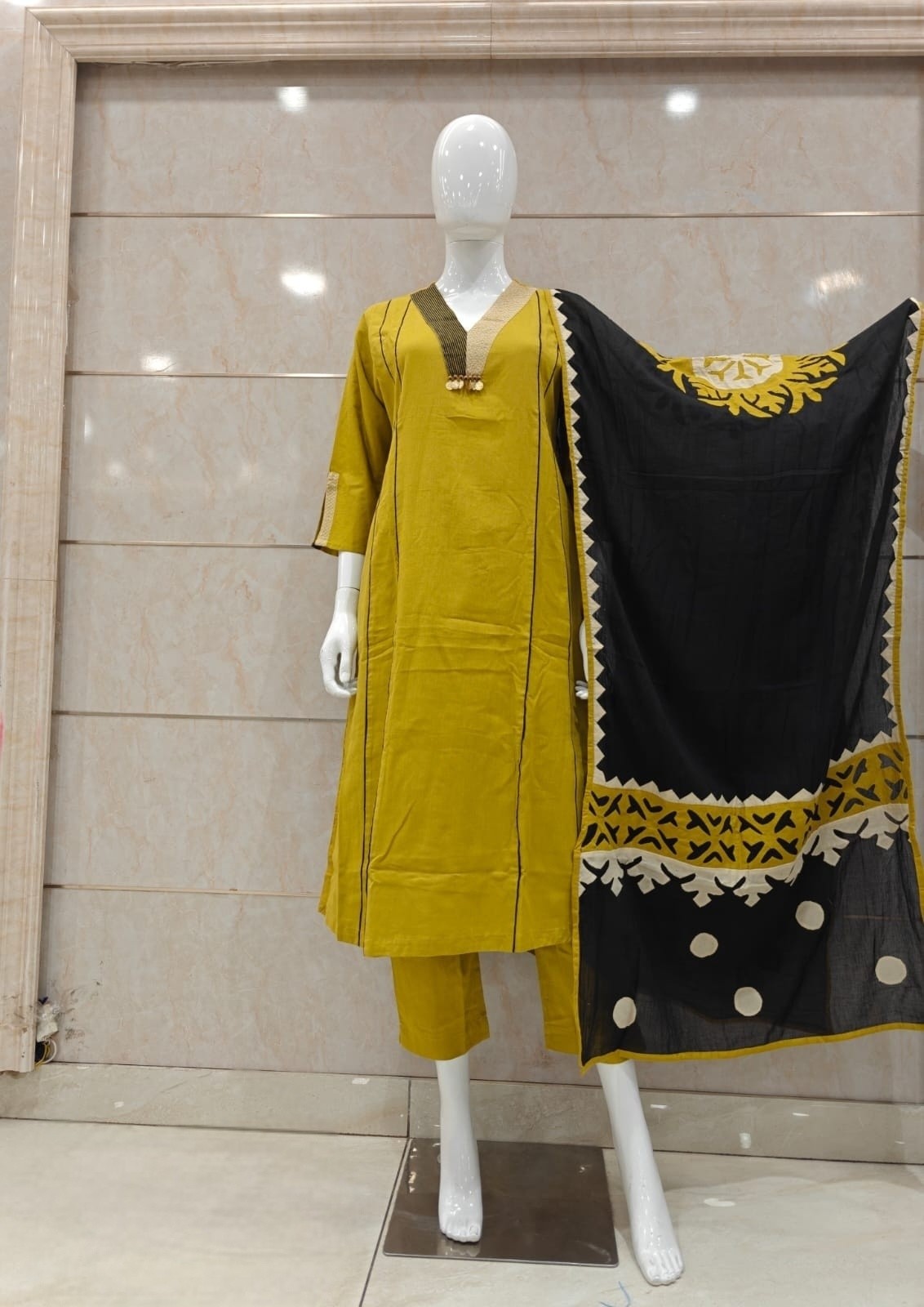 pure-cotton-a-line-suit-set-with-cotton-applique-work-dupatta-mustard-1