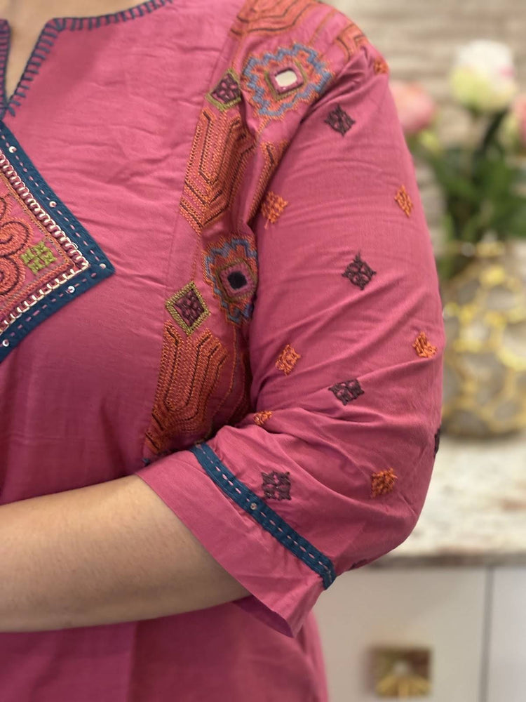pure-cotton-a-line-suit-set-with-mirror-work-embroidery-at-front-back-pink-3