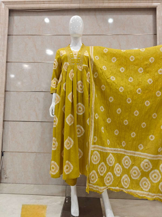 pure-cotton-a-line-suit-set-with-mirror-work-on-neckline-yellow-1