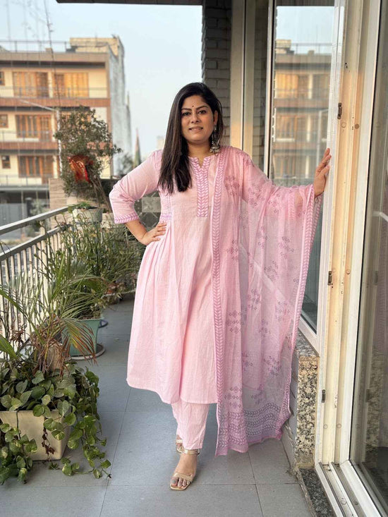 pure-cotton-a-line-suit-set-with-pockets-paired-with-hand-block-soft-kota-cotton-dupatta-baby-pink-1