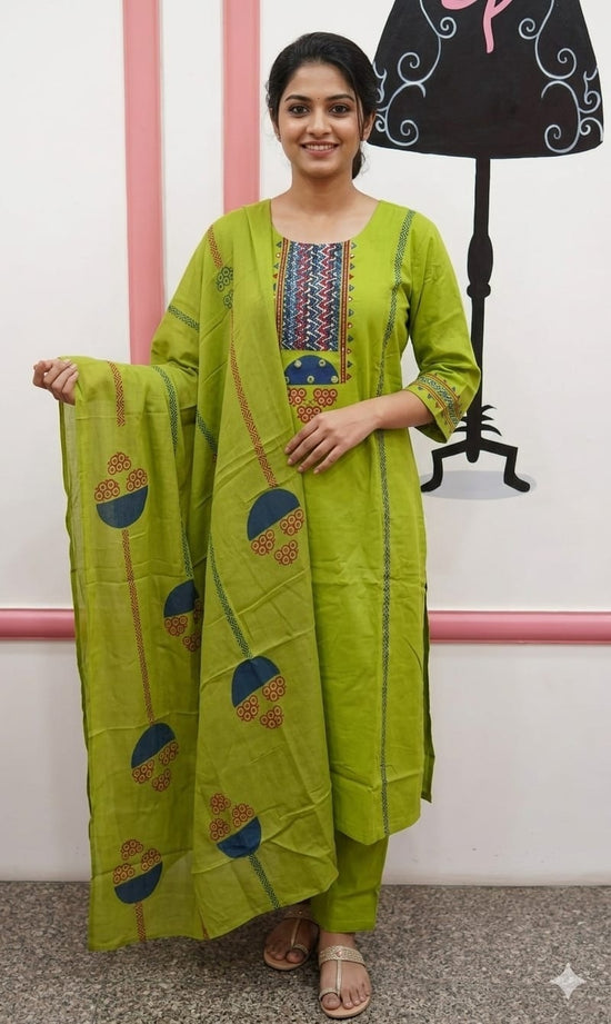 pure-cotton-ajrakh-print-suit-set-paired-with-mul-cotton-hand-block-print-dupatta-mehendi-green-1