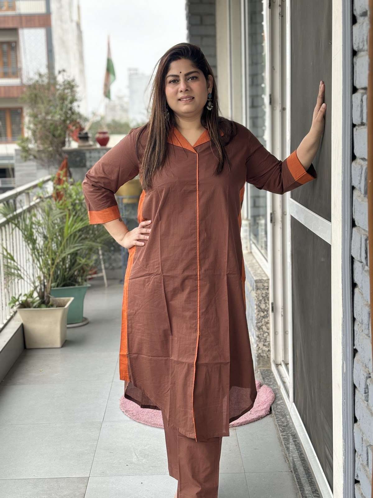 pure-cotton-apple-cut-block-pant-set-brown-1