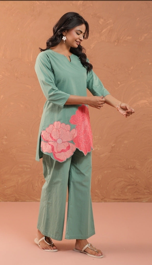 pure-cotton-applique-work-co-ord-set-green-2