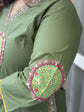 pure-cotton-applique-work-embroidered-suit-set-with-pockets-paired-with-printed-dupatta-mehendi-green-3