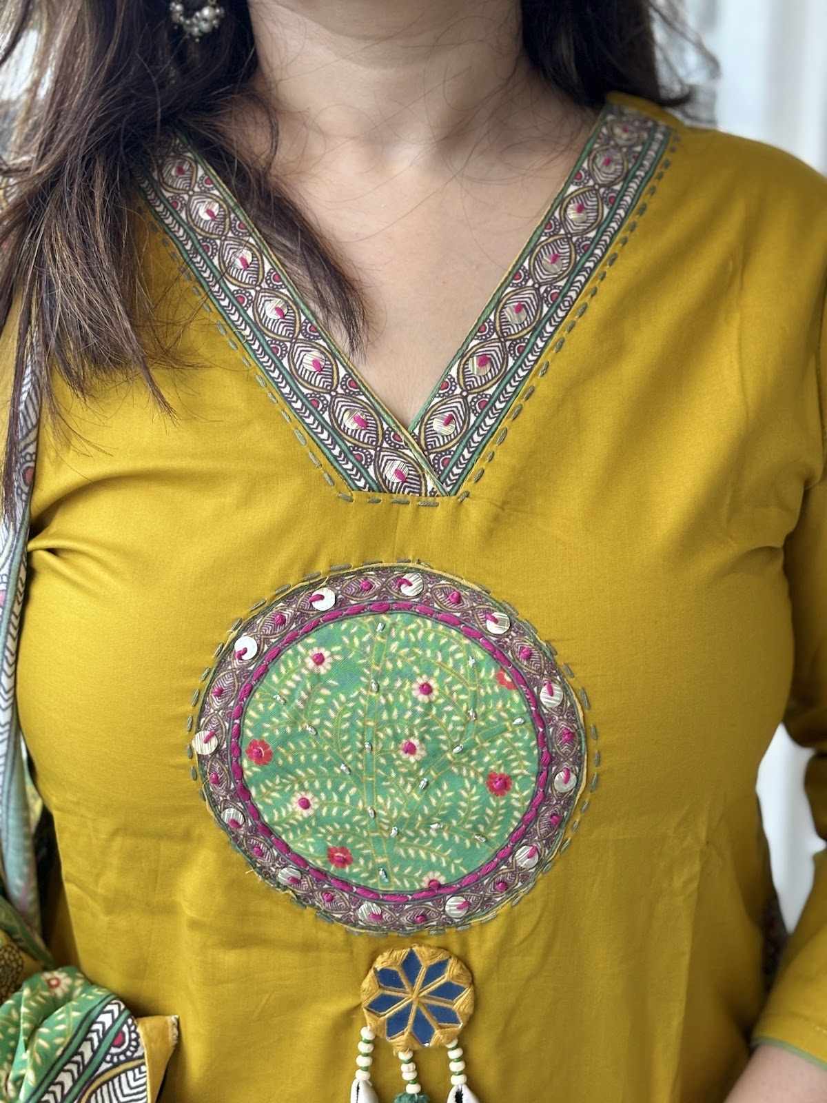 pure-cotton-applique-work-embroidered-suit-set-with-pockets-paired-with-printed-dupatta-mustard-2