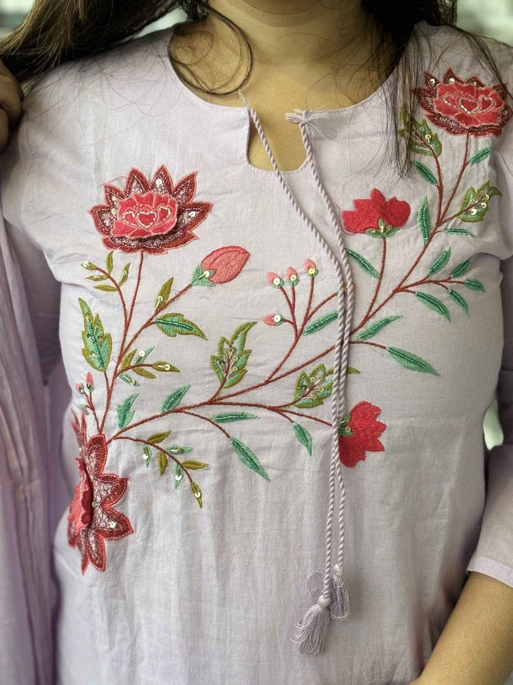 pure-cotton-applique-work-straight-fit-suit-set-with-mul-cotton-lining-lavender-2