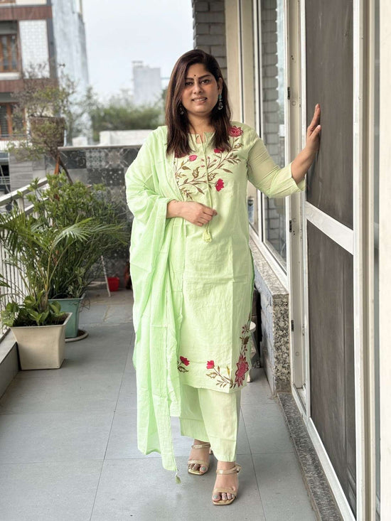 pure-cotton-applique-work-straight-fit-suit-set-with-mul-cotton-lining-light-green-1