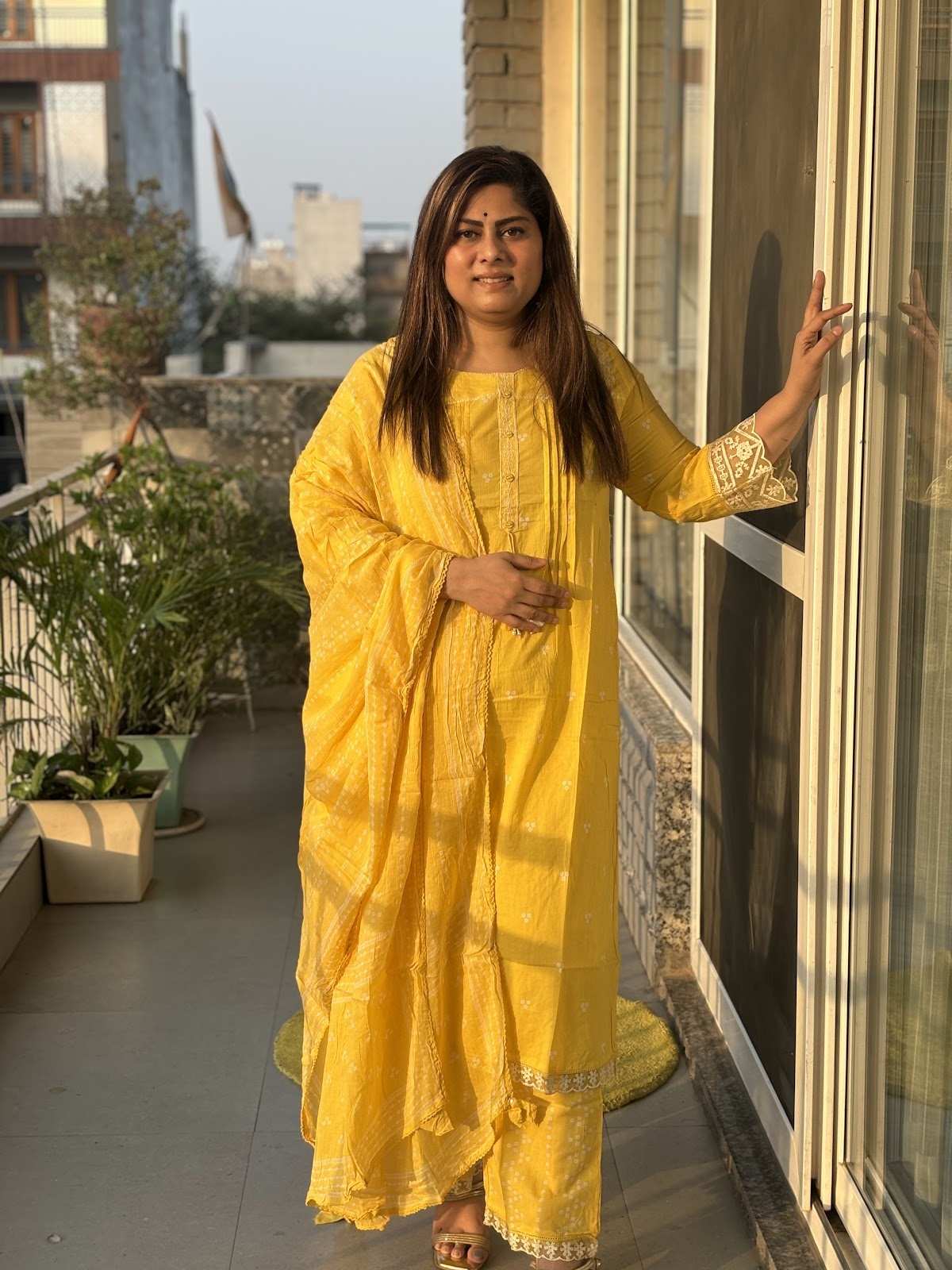 pure-cotton-bandhni-print-embroidered-suit-set-yellow-1