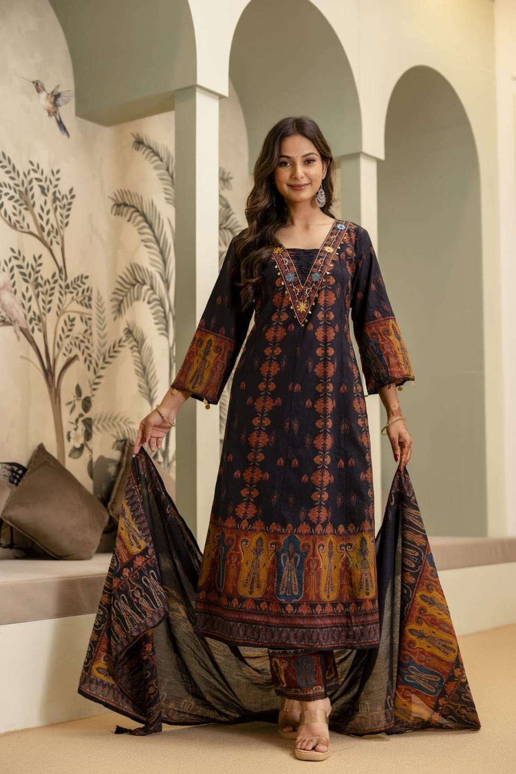 pure-cotton-digital-print-embroidered-anarkali-suit-set-black-3