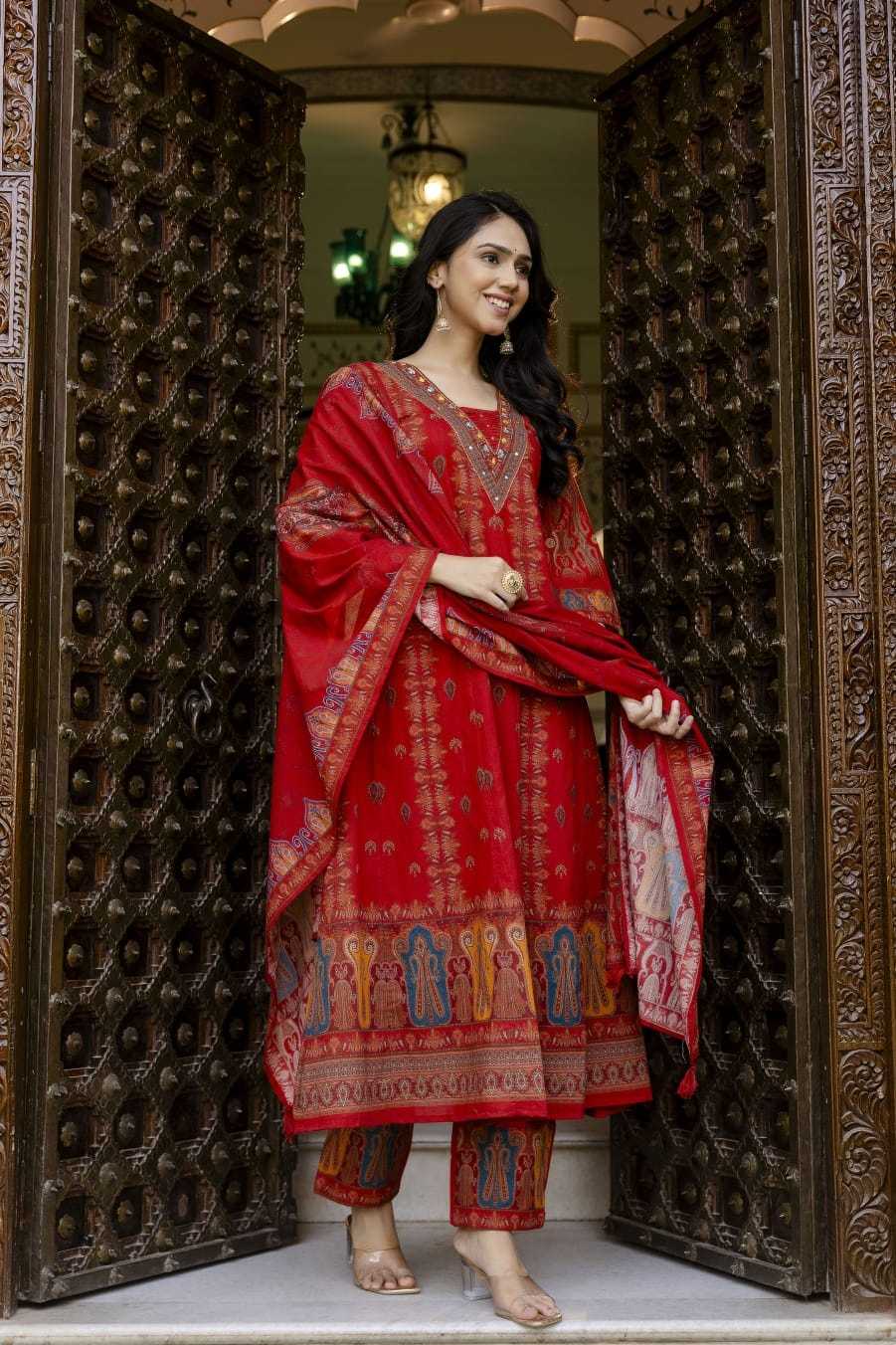pure-cotton-digital-print-embroidered-anarkali-suit-set-maroon-2