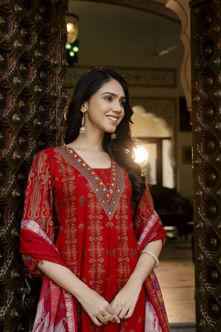 pure-cotton-digital-print-embroidered-anarkali-suit-set-maroon-3