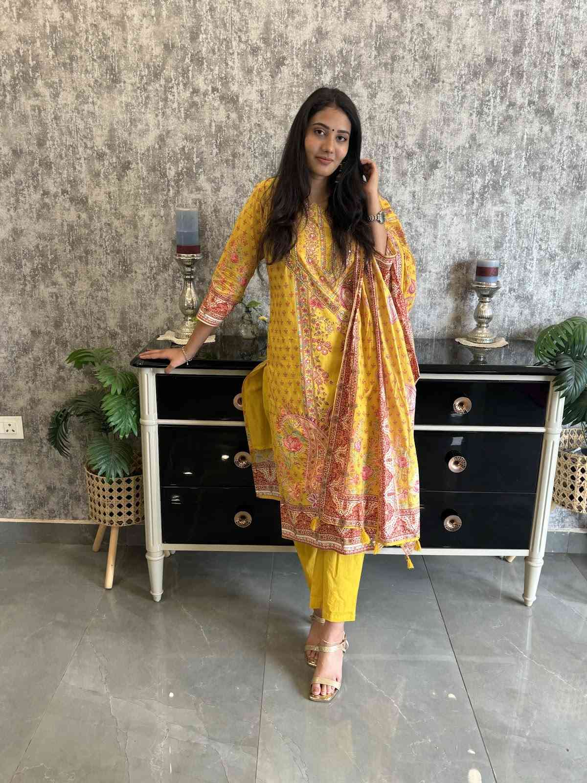 pure-cotton-digital-print-hand-embroidered-suit-set-mustard-yellow-1