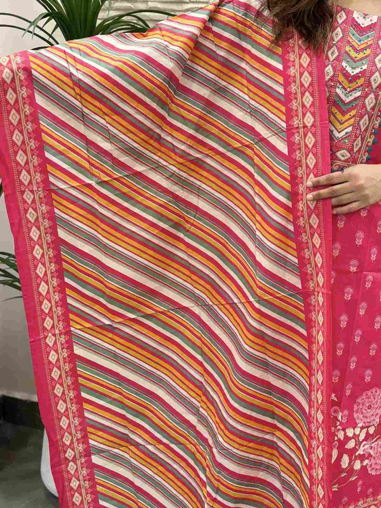 pure-cotton-digital-print-knot-work-straight-fit-suit-set-with-lehariya-dupatta-fuschia-pink-4