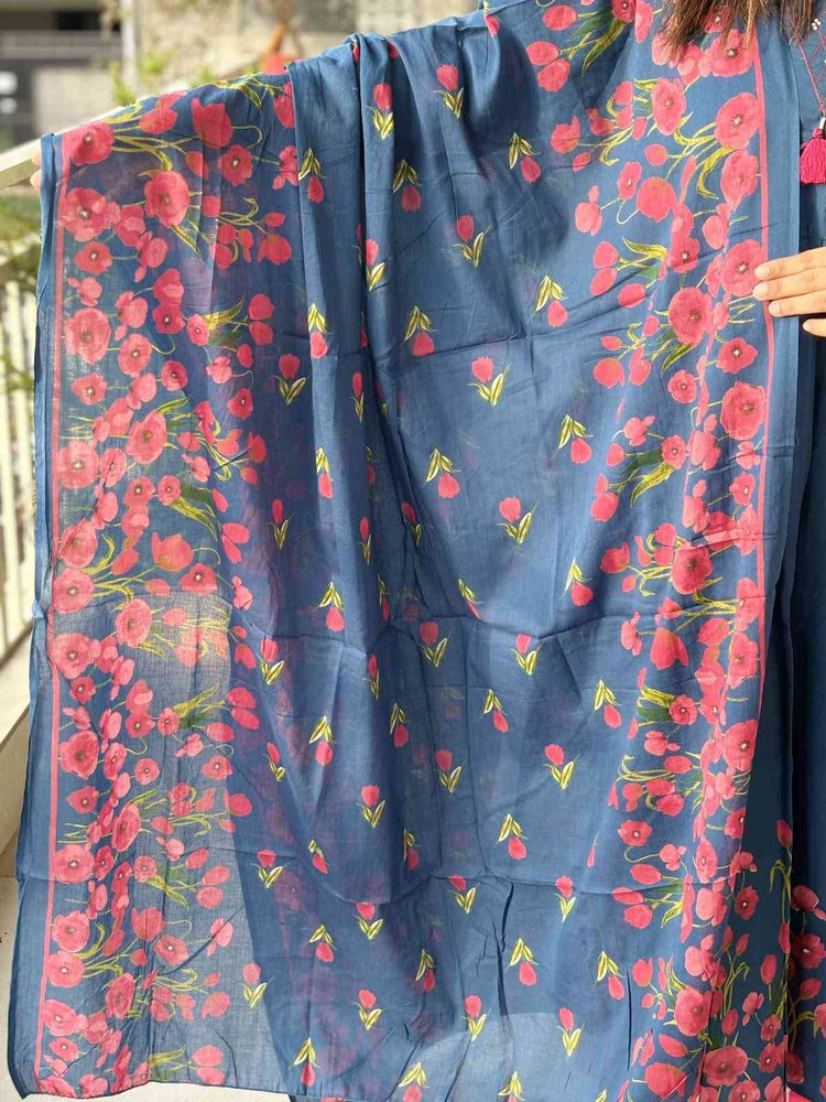 pure-cotton-discharged-print-anarkali-with-embroidered-neck-tassels-dark-blue-4
