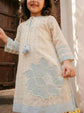 Pure Cotton Dobby Applique Work Pant Set in White