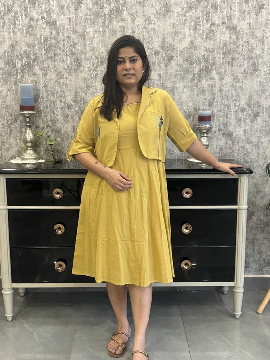 pure-cotton-dress-with-embroidered-jacket-yellow-1