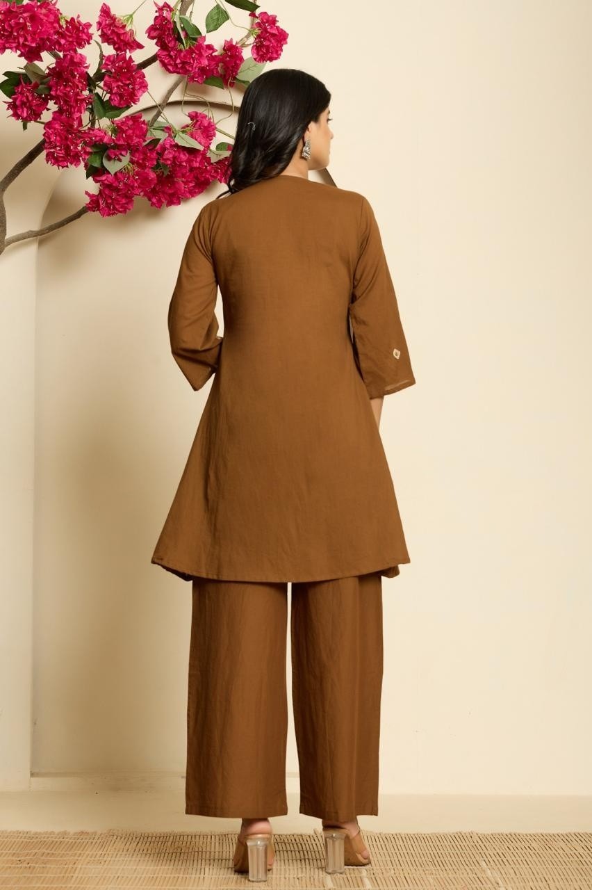pure-cotton-embroidered-a-line-co-ord-set-brown-3