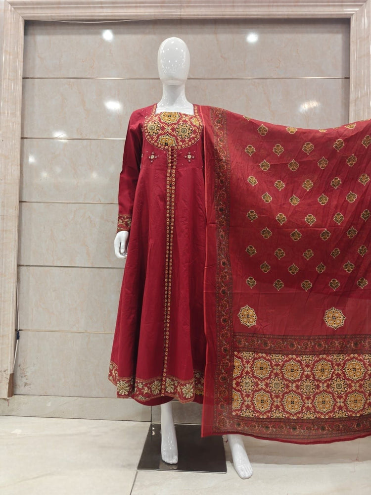 pure-cotton-embroidered-anarkali-maroon-1