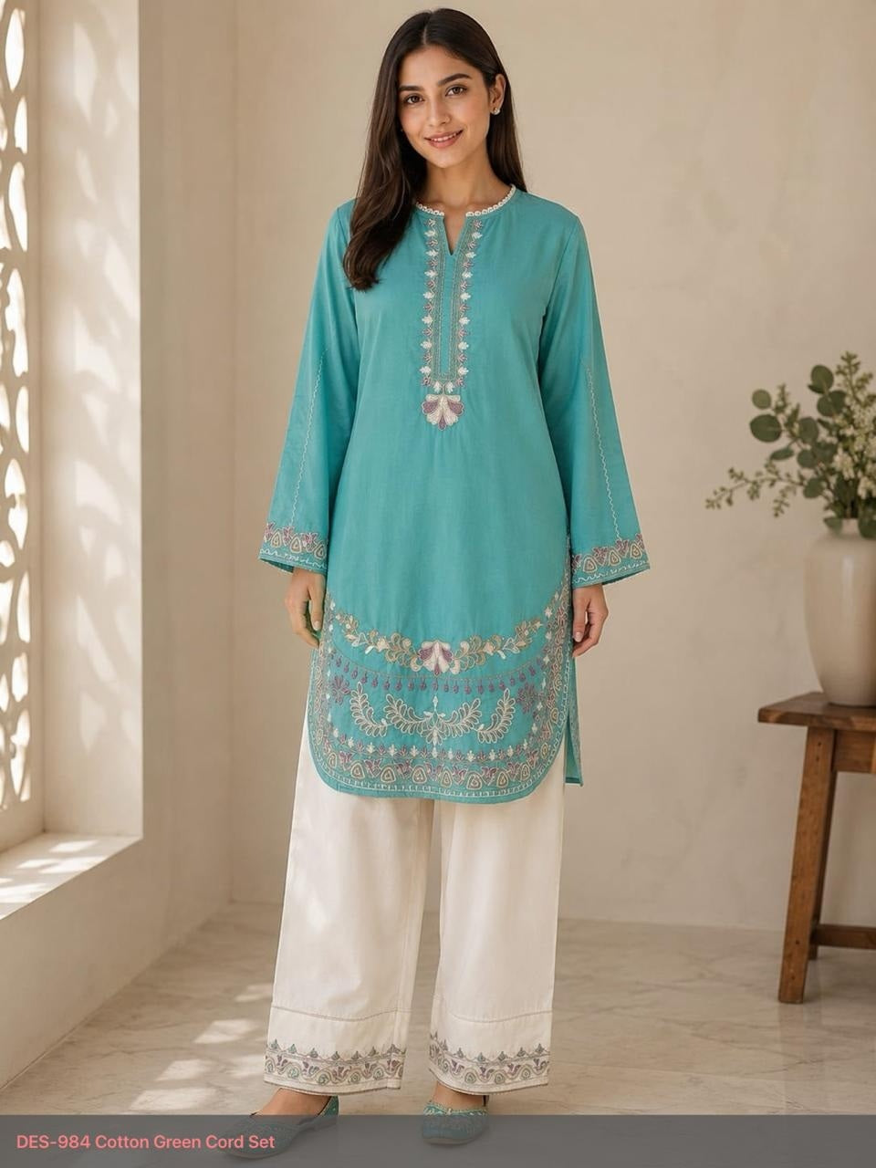 pure-cotton-embroidered-apple-cut-co-ord-set-with-embroidered-pants-blue-1