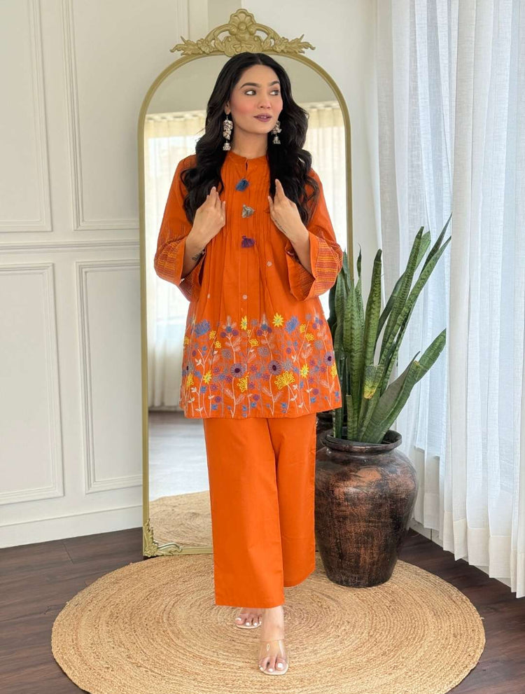 pure-cotton-embroidered-co-ord-set-with-tassels-rust-2