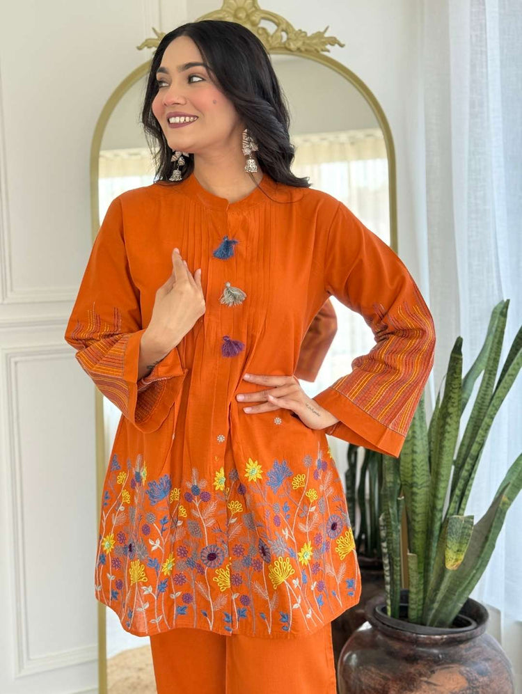 pure-cotton-embroidered-co-ord-set-with-tassels-rust-3