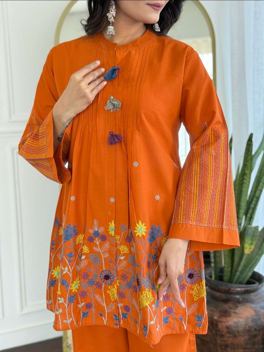 pure-cotton-embroidered-co-ord-set-with-tassels-rust-4