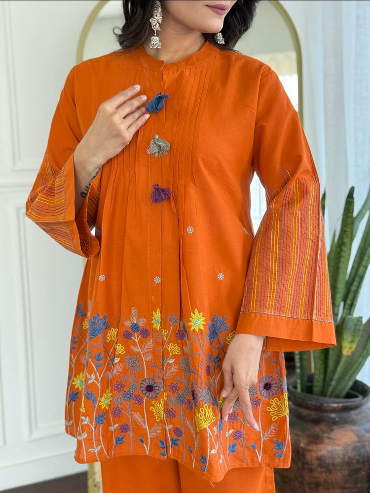 pure-cotton-embroidered-co-ord-set-with-tassels-rust-4