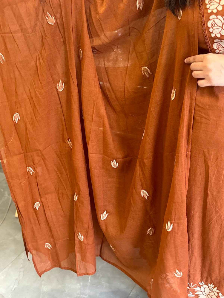pure-cotton-embroidered-cut-work-suit-paired-with-mul-cotton-men-dupatta-rust-brown-3
