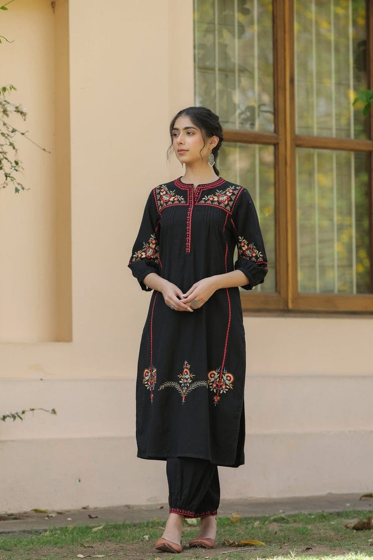 pure-cotton-embroidered-pant-set-with-afghani-embroidered-salwar-black-1