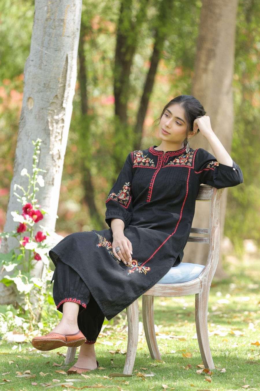 pure-cotton-embroidered-pant-set-with-afghani-embroidered-salwar-black-4